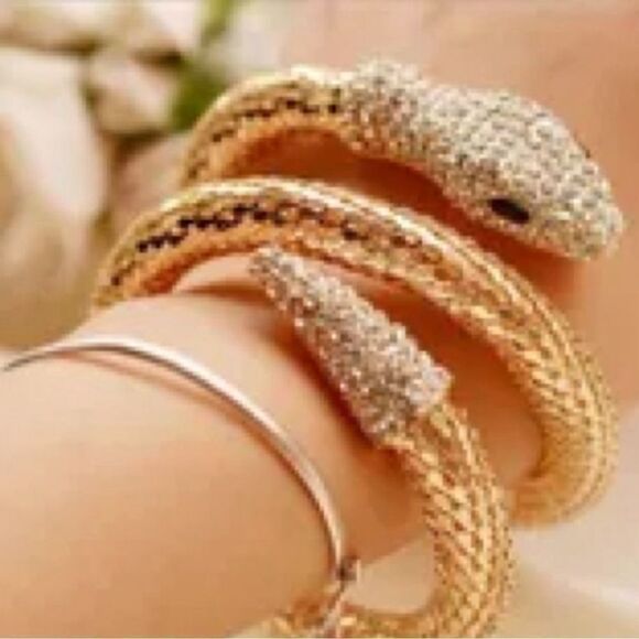 Gold Coiled Snake Bracelet - Picture 4 of 6